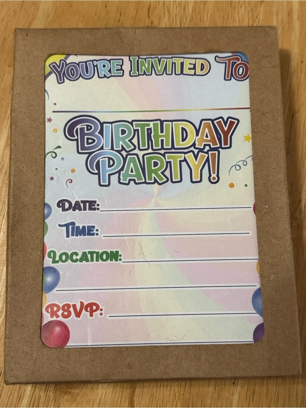 Birthday Party Invitations 2 pk Set - Multicolor 50 total